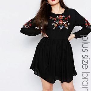 Missguided Plus Embroidered Dress
